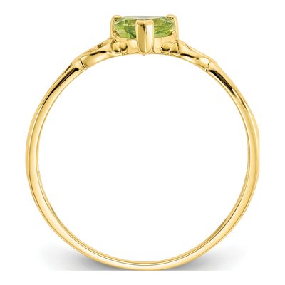 10K Yellow Gold Peridot Heart Birthstone Ring – view 3
