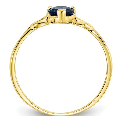 10K Yellow Gold Sapphire Heart Ring – view 3