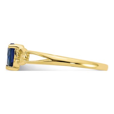 10K Yellow Gold Sapphire Heart Ring – view 4