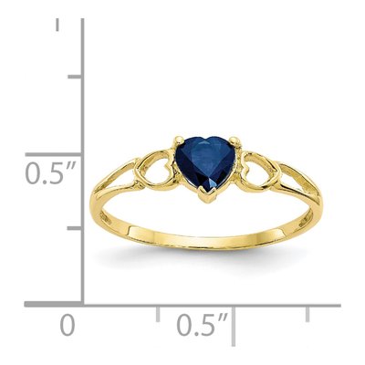 10K Yellow Gold Sapphire Heart Ring – view 6