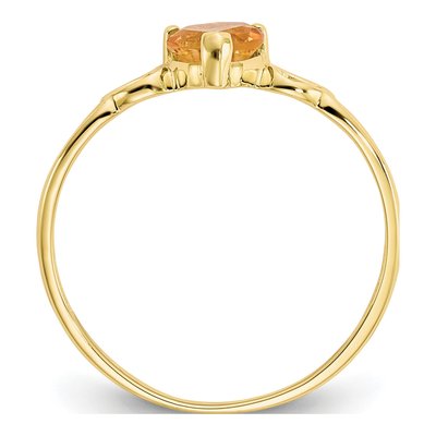 10K Yellow Gold Citrine Heart Ring – view 3