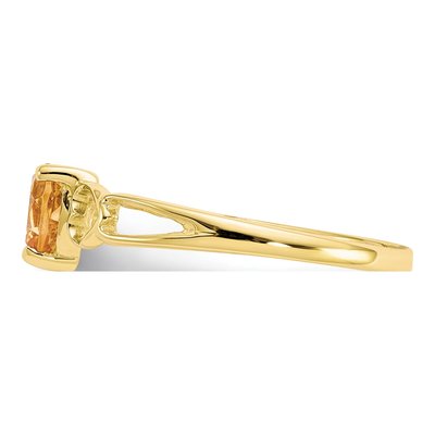 10K Yellow Gold Citrine Heart Ring – view 4