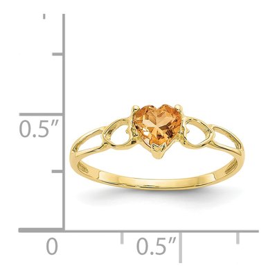 10K Yellow Gold Citrine Heart Ring – view 6