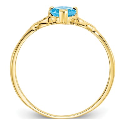 10K Yellow Gold Swiss Blue Topaz Heart Birthstone Ring – view 3