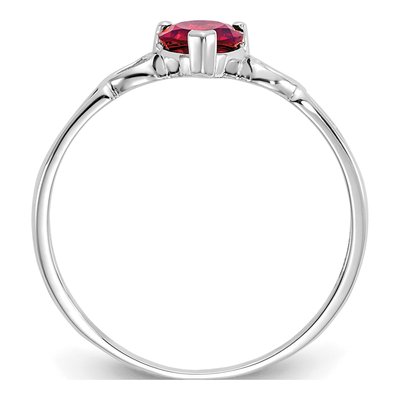 10K White Gold Garnet Heart Birthstone Ring – view 3