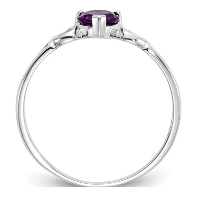 10K White Gold Amethyst Heart Ring – view 3