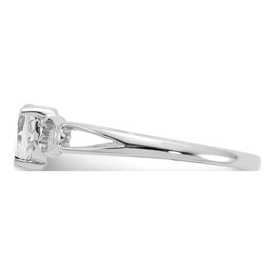 10K White Gold White Topaz Heart Birthstone Ring – view 4