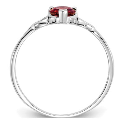 10K White Gold Rhodolite Garnet Heart Ring – view 3