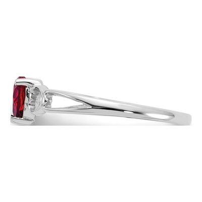10K White Gold Rhodolite Garnet Heart Ring – view 5