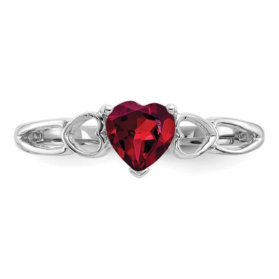 10K White Gold Rhodolite Garnet Heart Ring – view 6