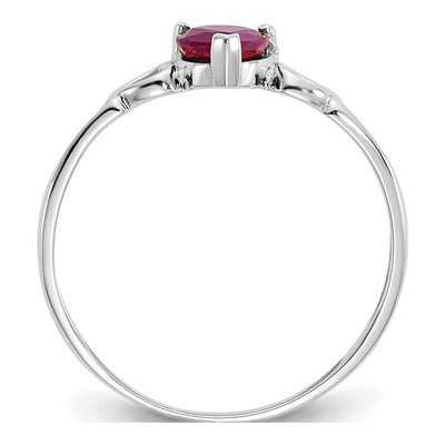 10K White Gold Ruby Heart Ring – view 3