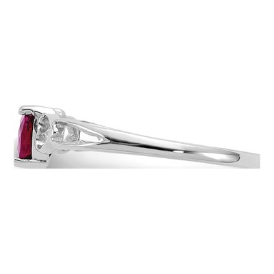 10K White Gold Ruby Heart Ring – view 4