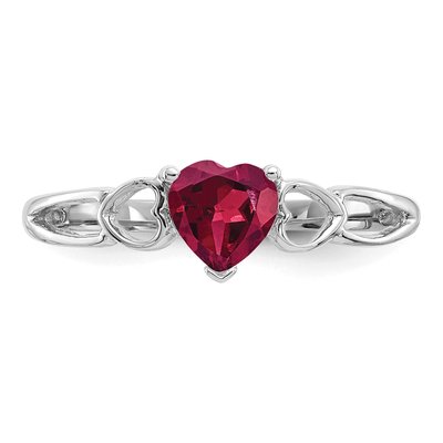 10K White Gold Ruby Heart Ring – view 5