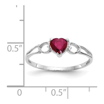 10K White Gold Ruby Heart Ring – view 6