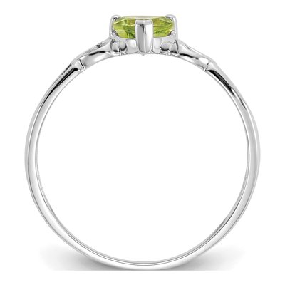 10K White Gold Peridot Heart Ring – view 3