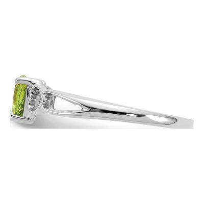 10K White Gold Peridot Heart Ring – view 5