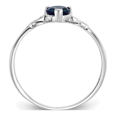 10K White Gold Sapphire Heart Birthstone Ring – view 3