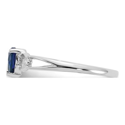 10K White Gold Sapphire Heart Birthstone Ring – view 4
