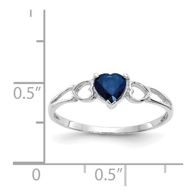 10K White Gold Sapphire Heart Birthstone Ring – view 6