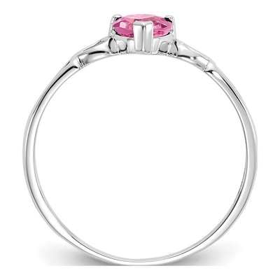 10K White Gold Pink Tourmaline Heart Ring – view 3