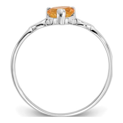 10K White Gold Citrine Heart Ring – view 3