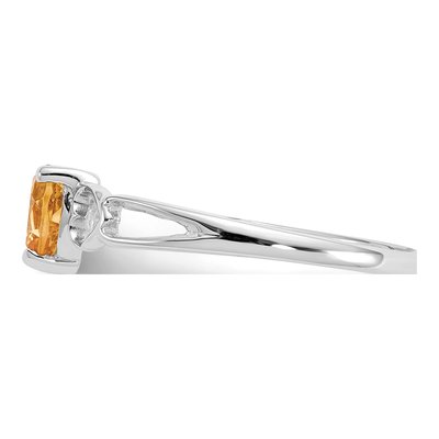 10K White Gold Citrine Heart Ring – view 4
