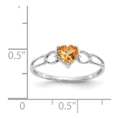 10K White Gold Citrine Heart Ring – view 6