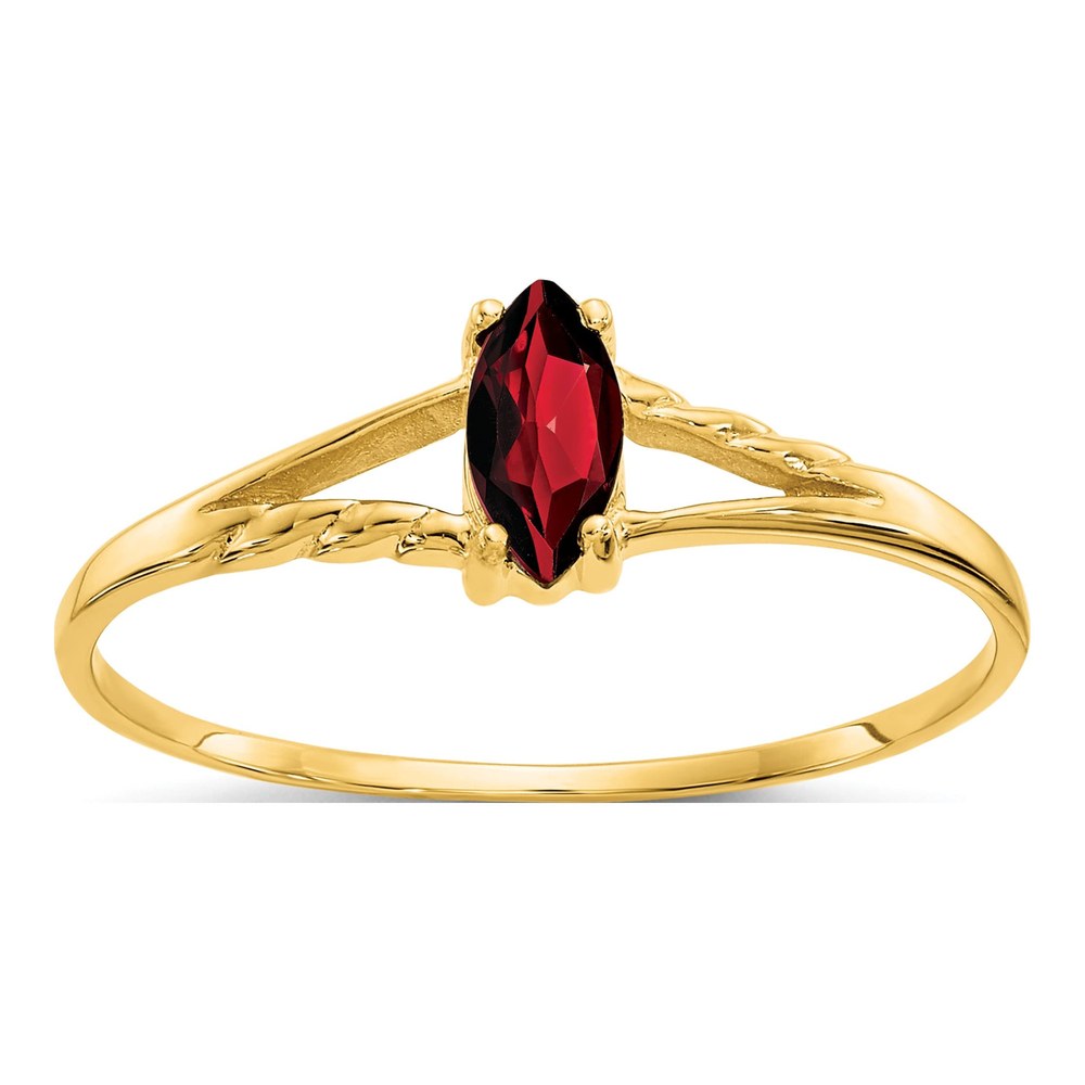 10K Yellow Gold Garnet Marquise Ring