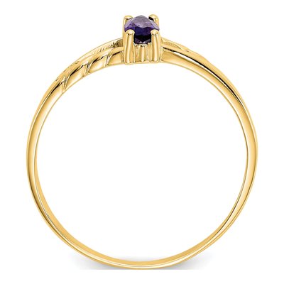 10K Yellow Gold Amethyst Marquise Ring – view 3