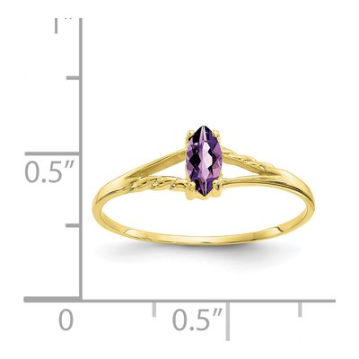 10K Yellow Gold Amethyst Marquise Ring – view 6