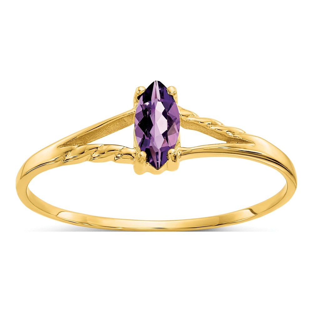 10K Yellow Gold Amethyst Marquise Ring