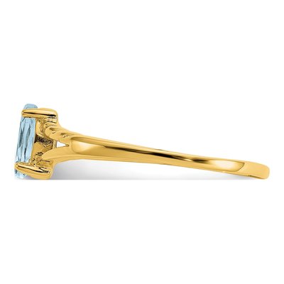 10K Yellow Gold Aquamarine Marquise Ring – view 4