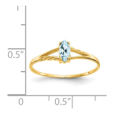 10K Yellow Gold Aquamarine Marquise Ring – view 6