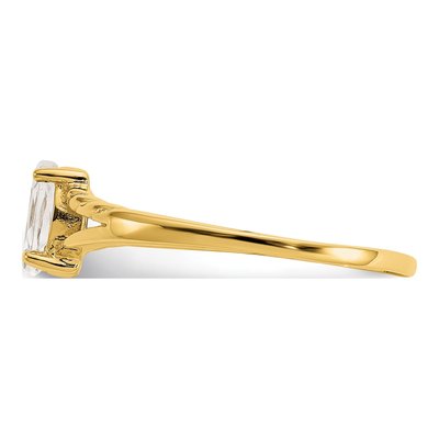 10K Yellow Gold White Topaz April Birthstone Ring – view 4