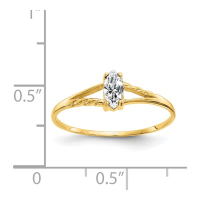 10K Yellow Gold White Topaz April Birthstone Ring – view 6