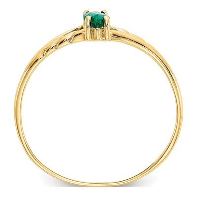 10K Yellow Gold Emerald Marquise Ring – view 3
