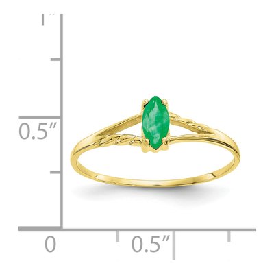 10K Yellow Gold Emerald Marquise Ring – view 6