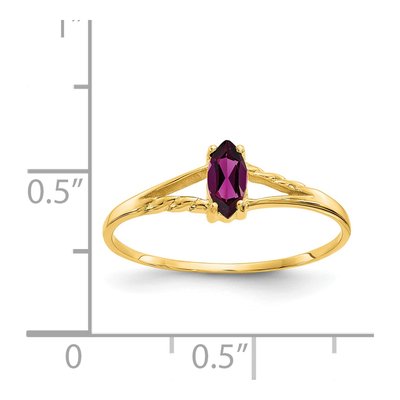 10K Yellow Gold Rhodolite Garnet Marquise June Birthstone Ring – view 6