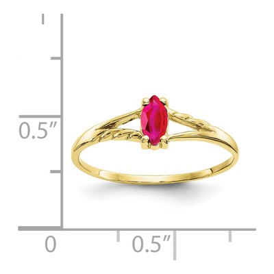 10K Yellow Gold Ruby Marquise Ring – view 6