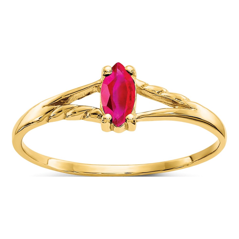 10K Yellow Gold Ruby Marquise Ring