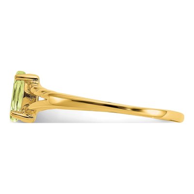 10K Yellow Gold Peridot Marquise Ring – view 4