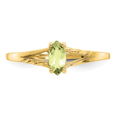 10K Yellow Gold Peridot Marquise Ring – view 5