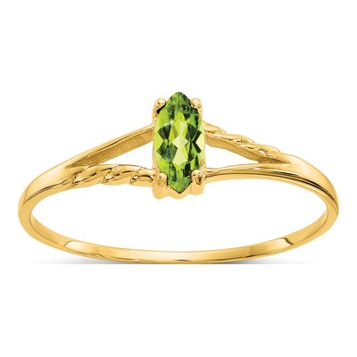 10K Yellow Gold Peridot Marquise Ring