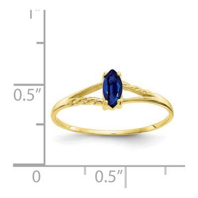 10K Yellow Gold Sapphire Marquise Ring – view 6