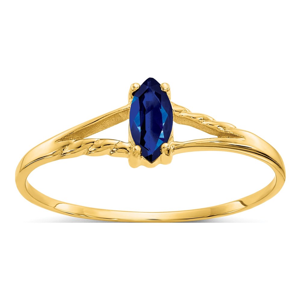 10K Yellow Gold Sapphire Marquise Ring