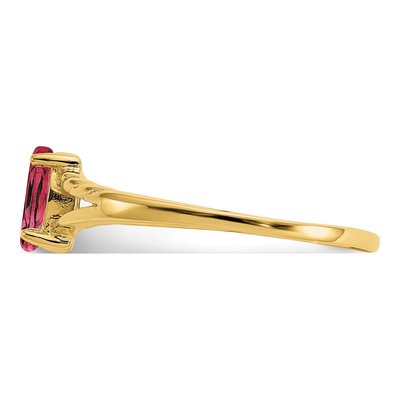 10K Yellow Gold Pink Tourmaline Ring – view 4