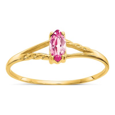 10K Yellow Gold Pink Tourmaline Ring