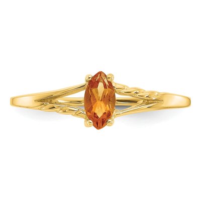 10K Yellow Gold Citrine Marquise Ring – view 5