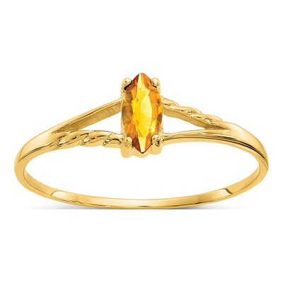 10K Yellow Gold Citrine Marquise Ring