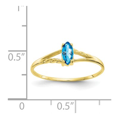 10K Yellow Gold Swiss Blue Topaz Ring – view 5